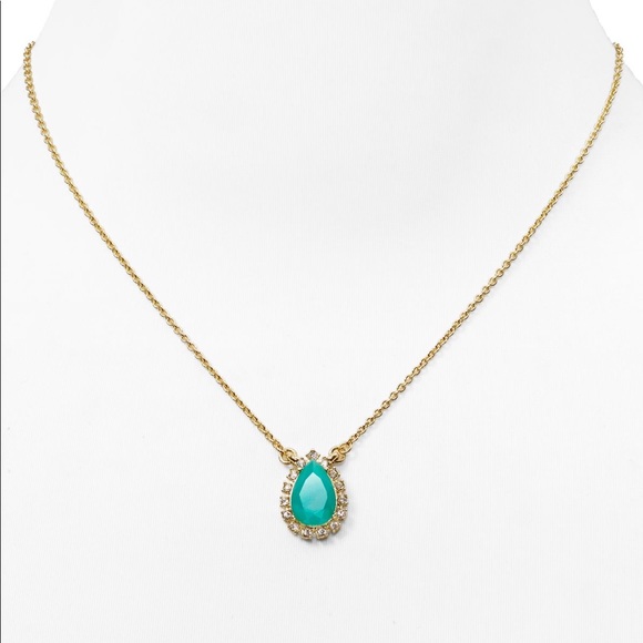 Kate Spade ♠️ NWT Teal Tear Drop Pendant Necklace - Picture 2 of 6